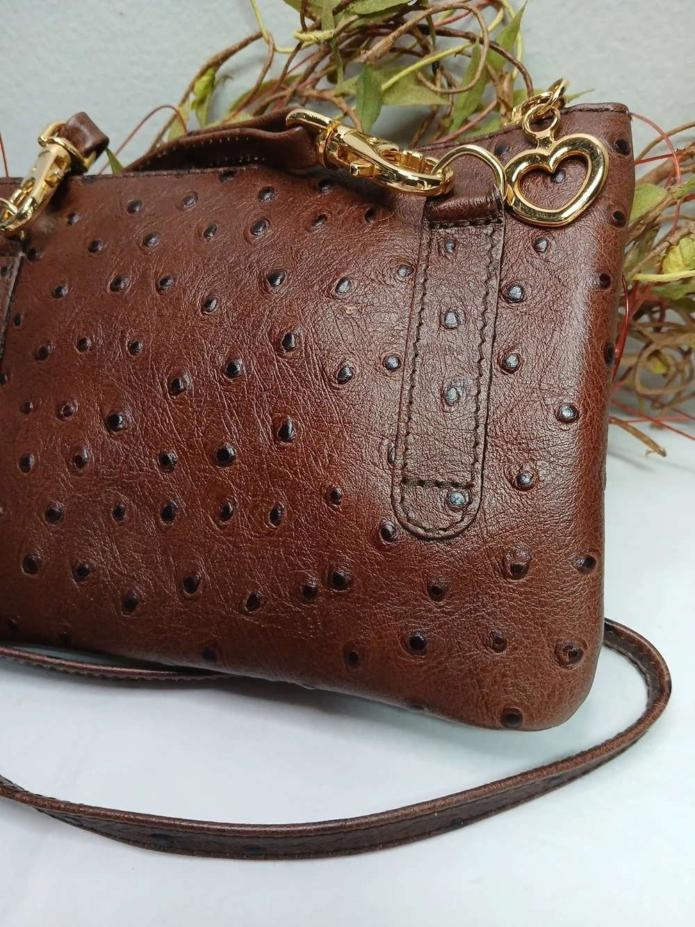 Bottega Fiorentina Petite Crossbody Handbag Clutch Brown Leather NWOT 6.5